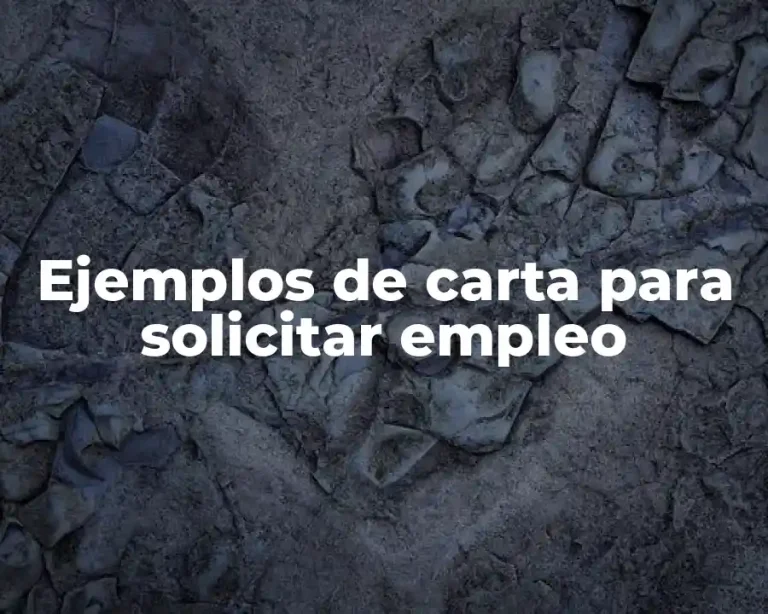 Ejemplos de carta para solicitar empleo