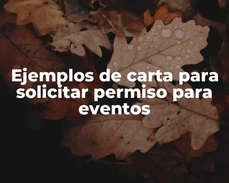 Ejemplos de carta para solicitar permiso para eventos