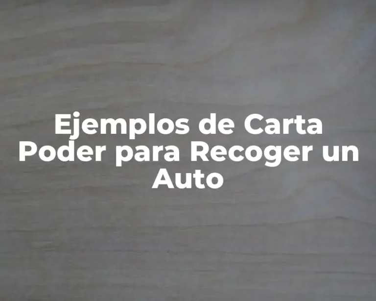 Ejemplos de Carta Poder para Recoger un Auto