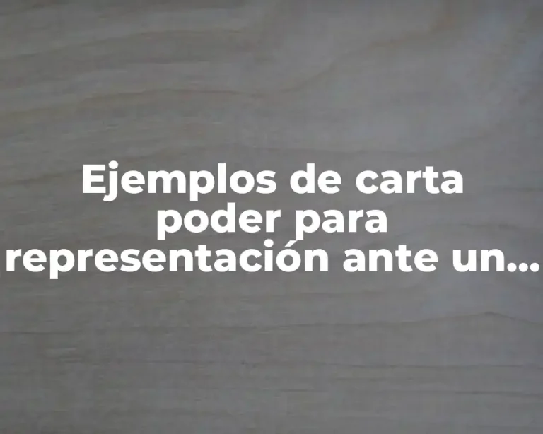 Ejemplos de carta poder para representación ante un juez