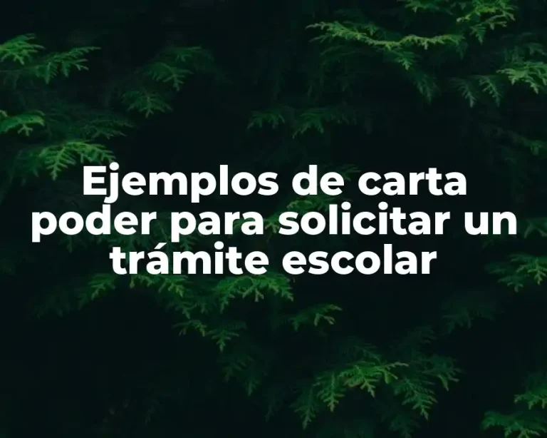 Ejemplos de carta poder para solicitar un trámite escolar