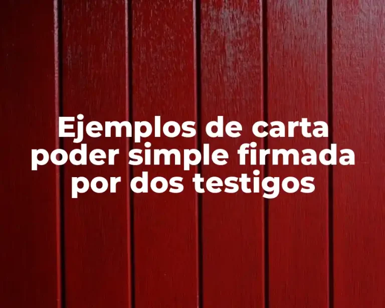 Ejemplos de carta poder simple firmada por dos testigos