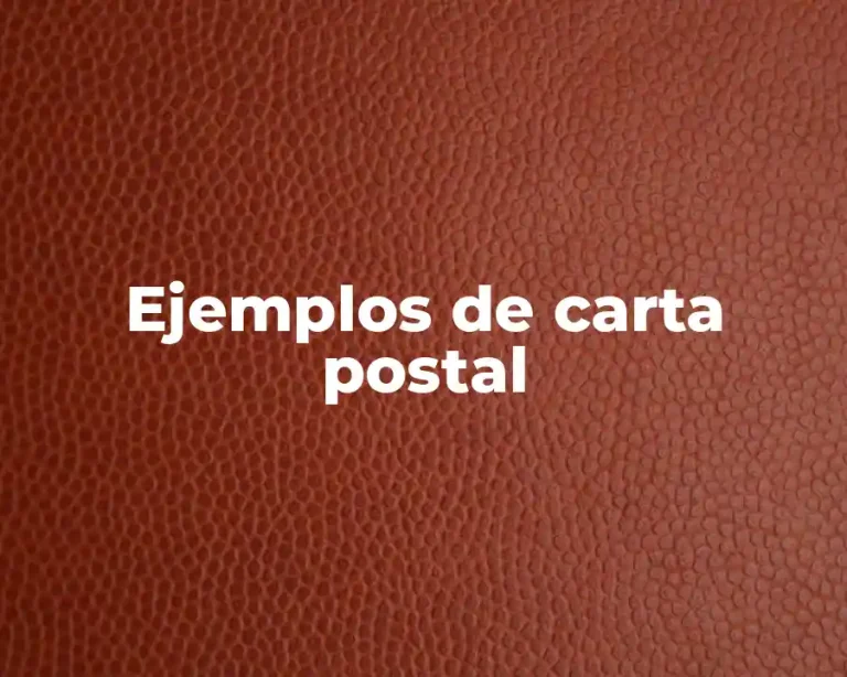 Ejemplos de carta postal