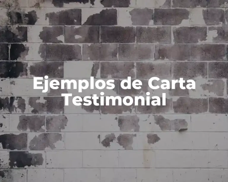 Ejemplos de Carta Testimonial