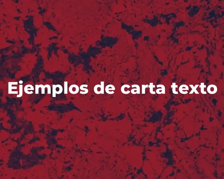 Ejemplos de carta texto