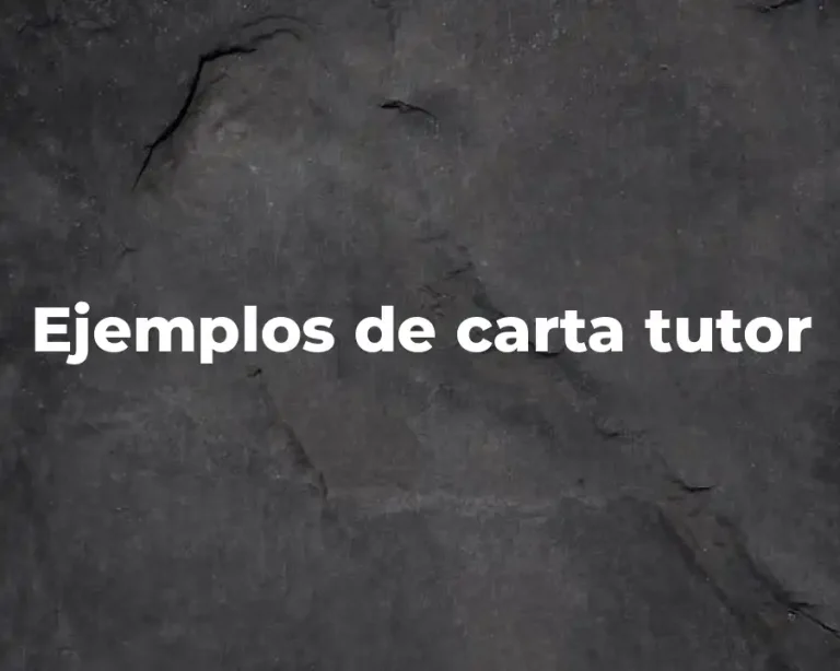 Ejemplos de carta tutor