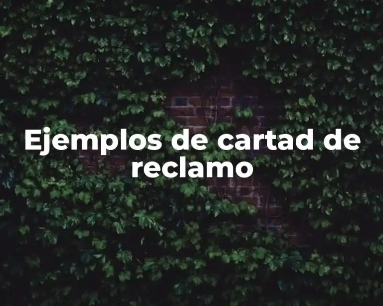 Ejemplos de cartad de reclamo