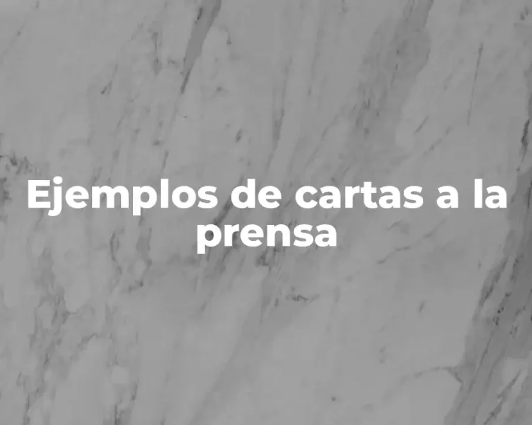 Ejemplos de cartas a la prensa