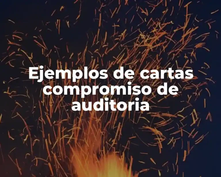 Ejemplos de cartas compromiso de auditoria
