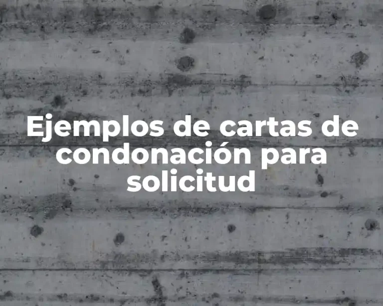 Ejemplos de cartas de condonación para solicitud