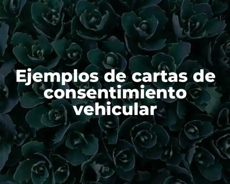 Ejemplos de cartas de consentimiento vehicular