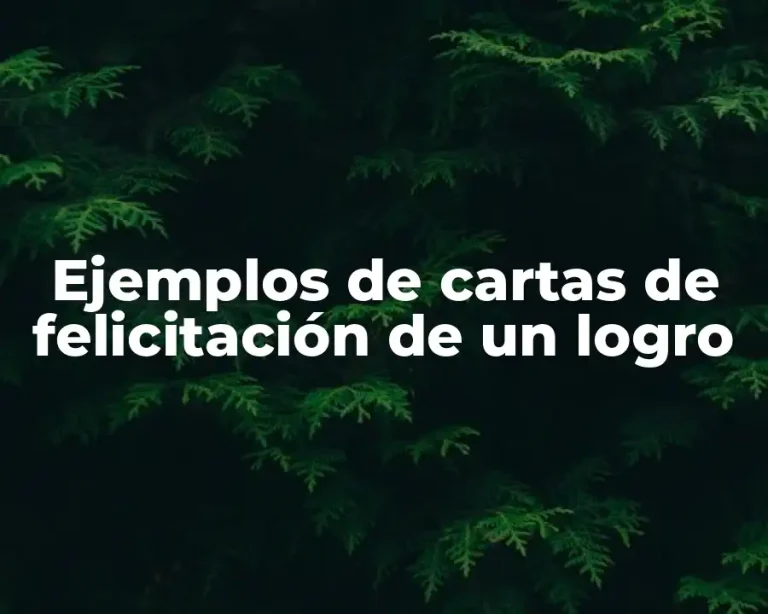Ejemplos de cartas de felicitación de un logro