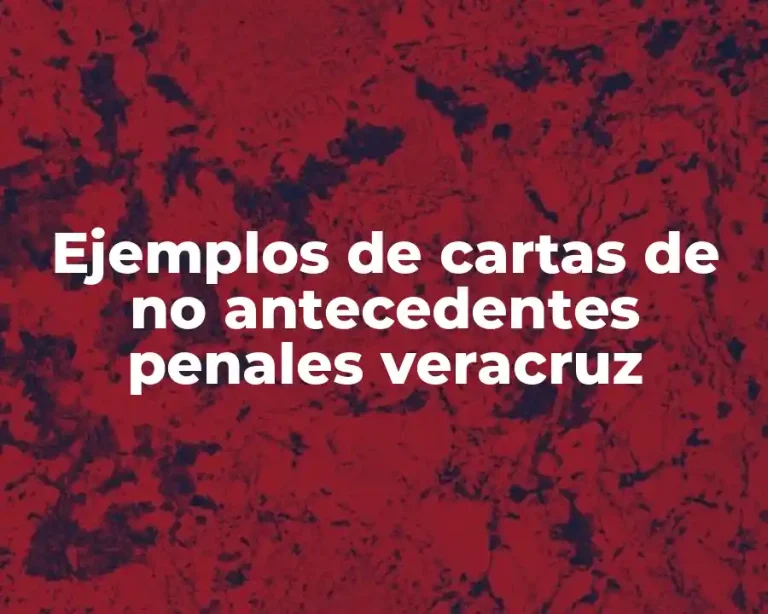 Ejemplos de cartas de no antecedentes penales veracruz