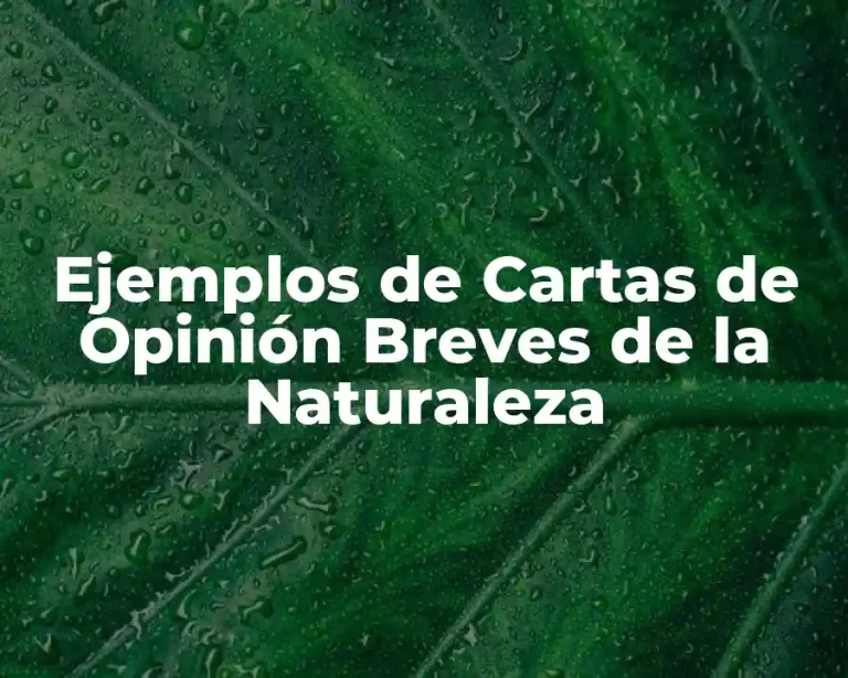Ejemplos de Cartas de Opinión Breves de la Naturaleza