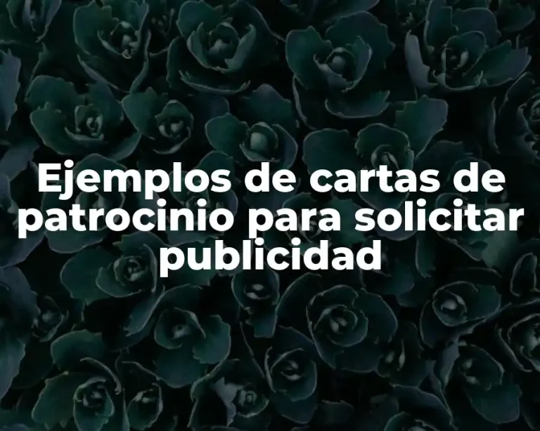 Ejemplos de cartas de patrocinio para solicitar publicidad
