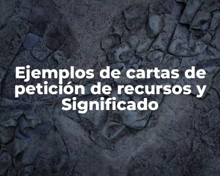 Ejemplos de cartas de petición de recursos y Significado