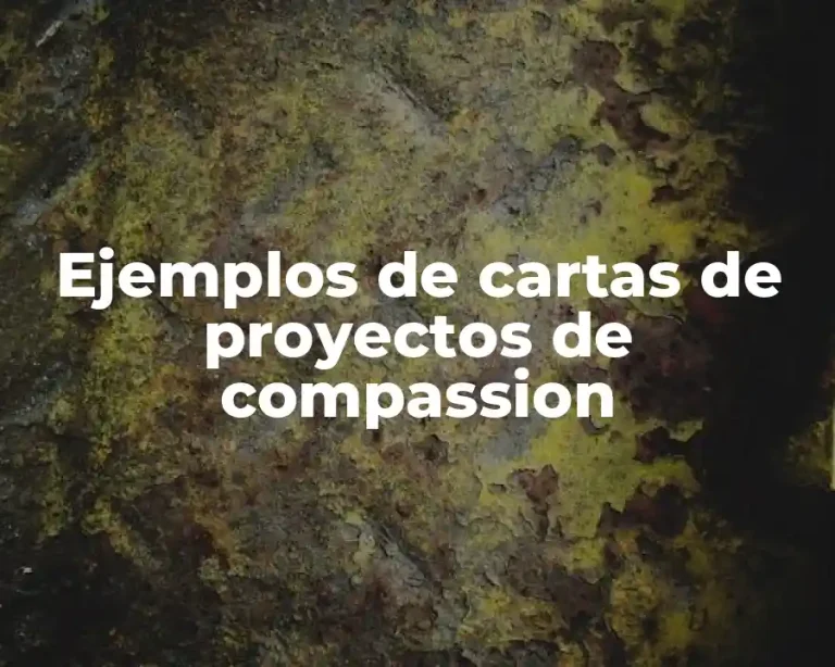 Ejemplos de cartas de proyectos de compassion