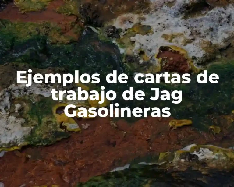 Ejemplos de cartas de trabajo de Jag Gasolineras