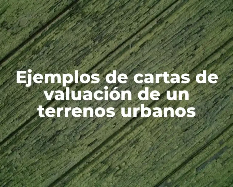 Ejemplos de cartas de valuación de un terrenos urbanos