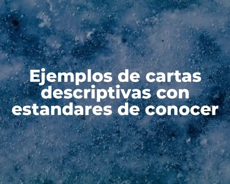 Ejemplos de cartas descriptivas con estandares de conocer