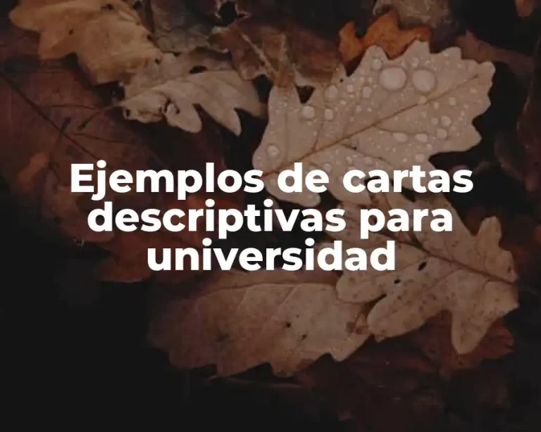 Ejemplos de cartas descriptivas para universidad