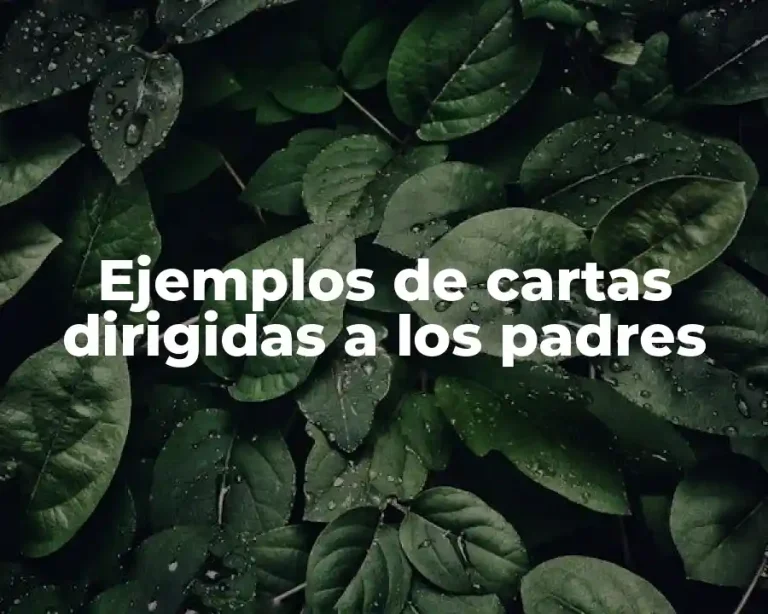 Ejemplos de cartas dirigidas a los padres