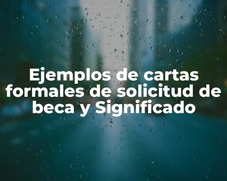 Ejemplos de cartas formales de solicitud de beca y Significado