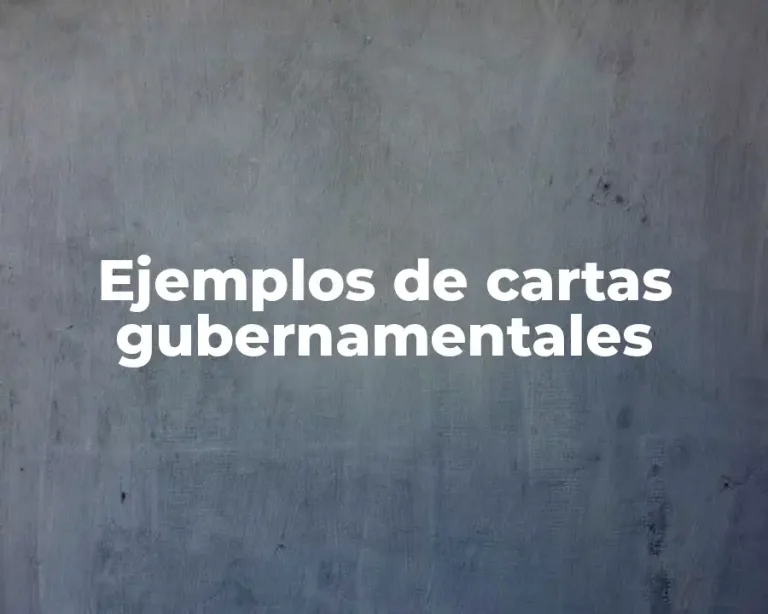 Ejemplos de cartas gubernamentales