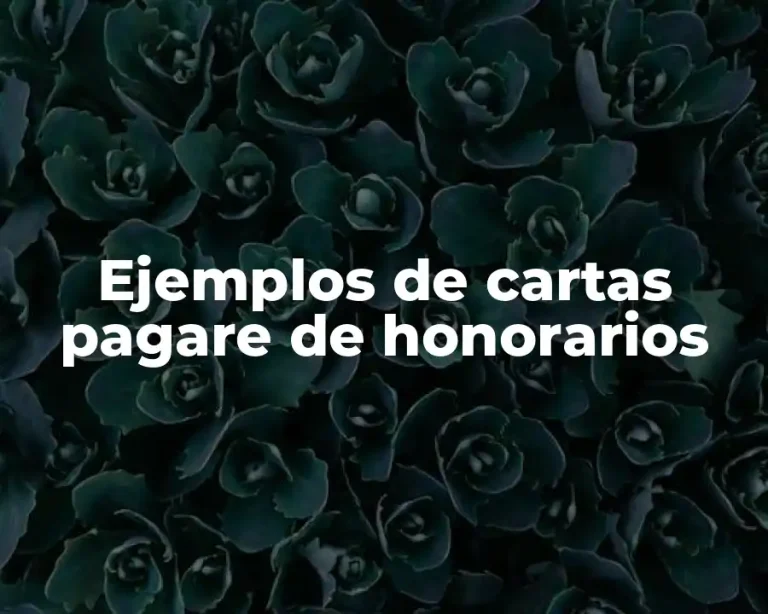 Ejemplos de cartas pagare de honorarios