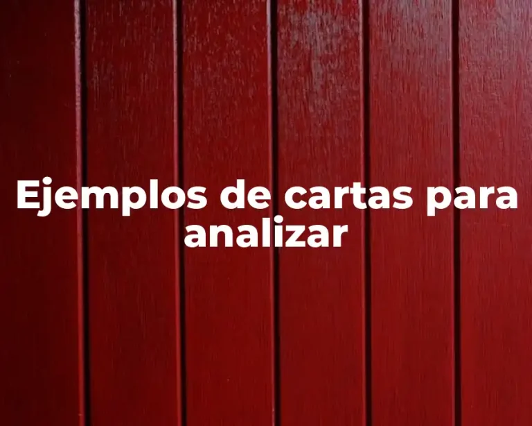 Ejemplos de cartas para analizar