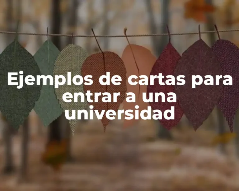 Ejemplos de cartas para entrar a una universidad