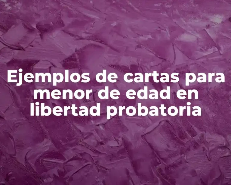 Ejemplos de cartas para menor de edad en libertad probatoria