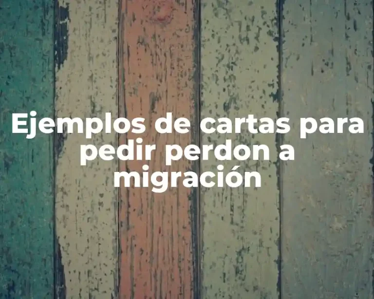 Ejemplos de cartas para pedir perdon a migración