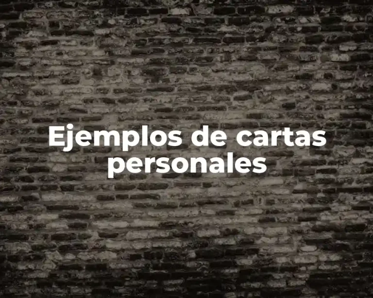 Ejemplos de cartas personales