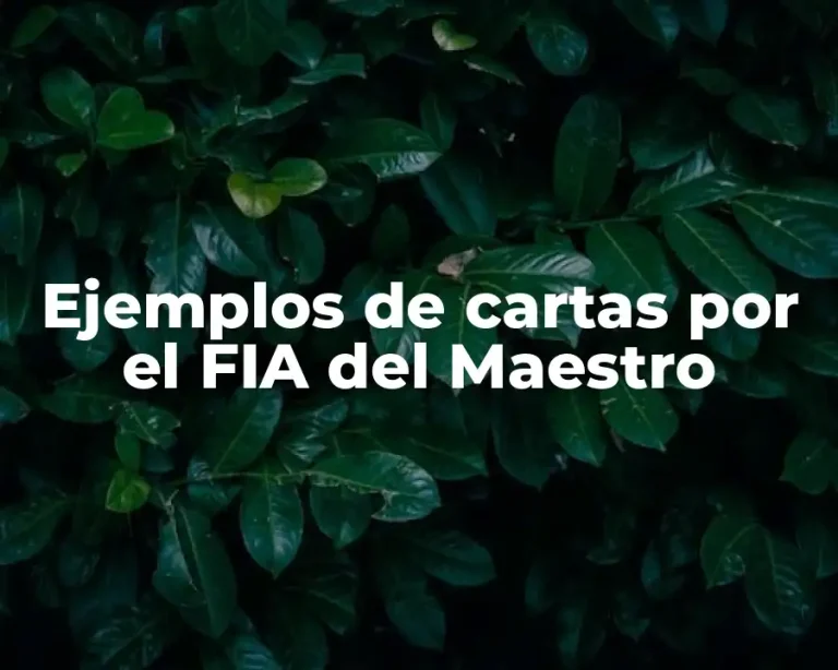 Ejemplos de cartas por el FIA del Maestro