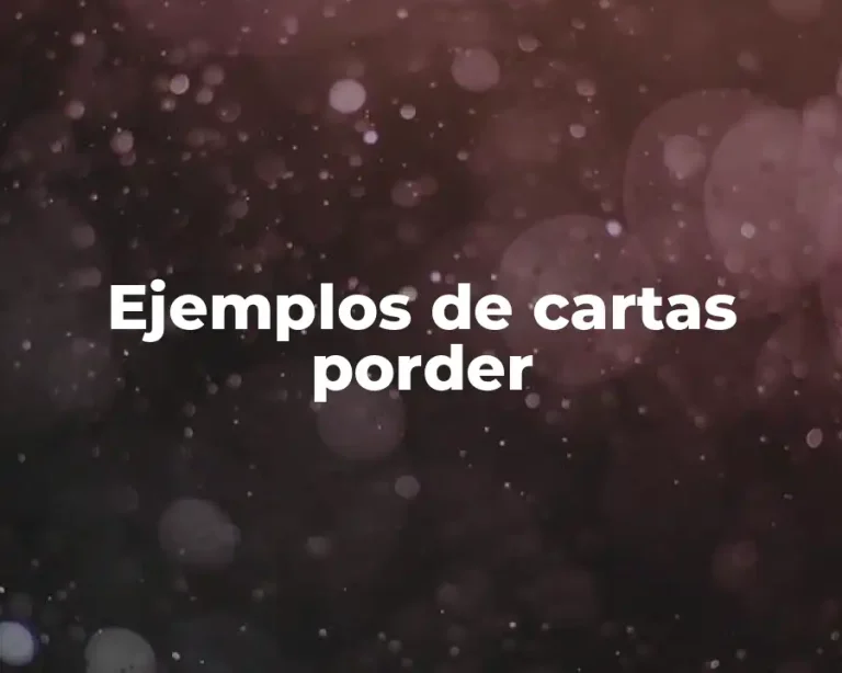 Ejemplos de cartas porder