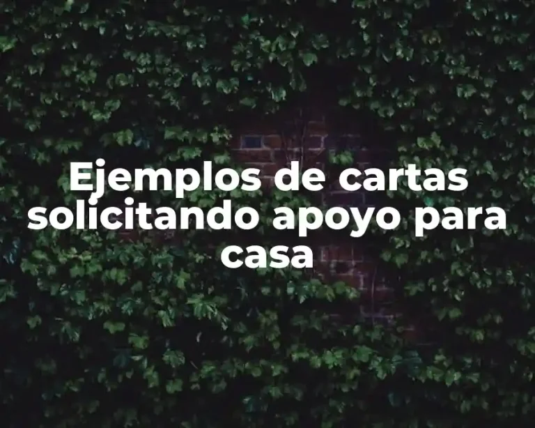 Ejemplos de cartas solicitando apoyo para casa