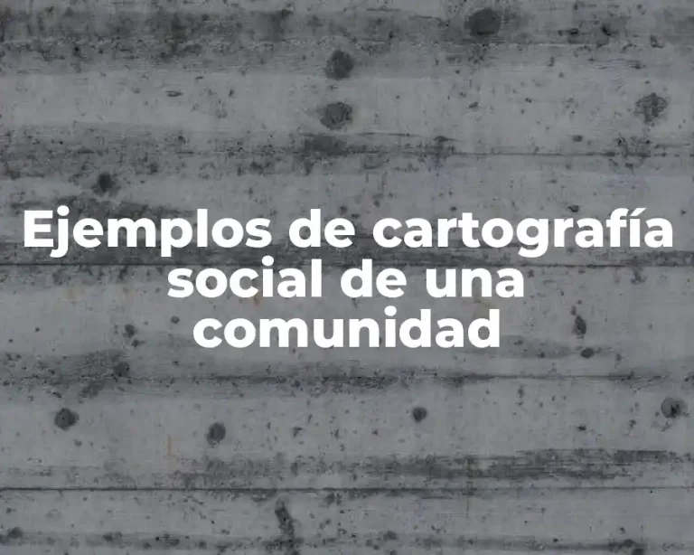 Ejemplos de cartografía social de una comunidad