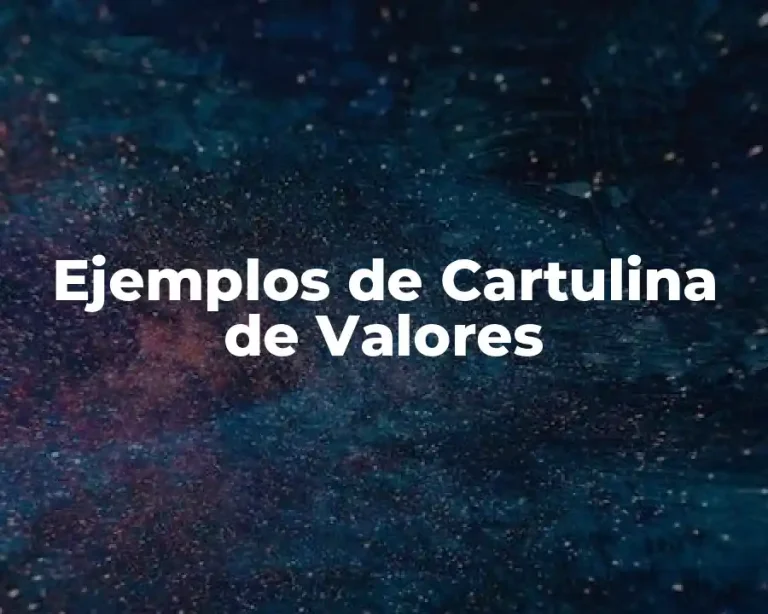 Ejemplos de Cartulina de Valores