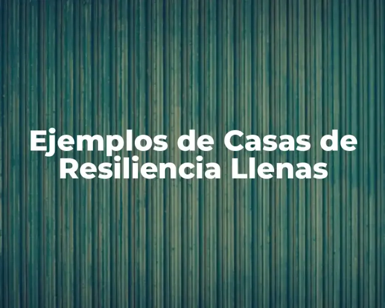 Ejemplos de Casas de Resiliencia Llenas
