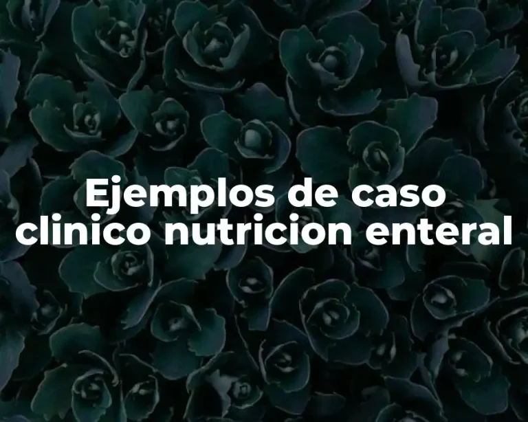 Ejemplos de caso clinico nutricion enteral