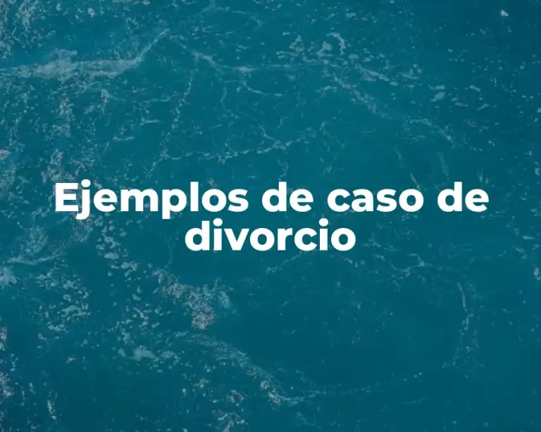 Ejemplos de caso de divorcio