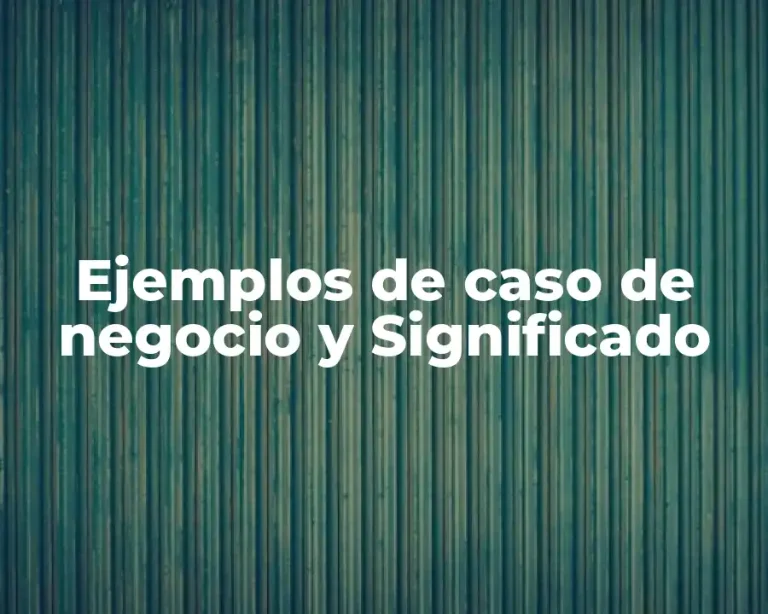 Ejemplos de caso de negocio y Significado