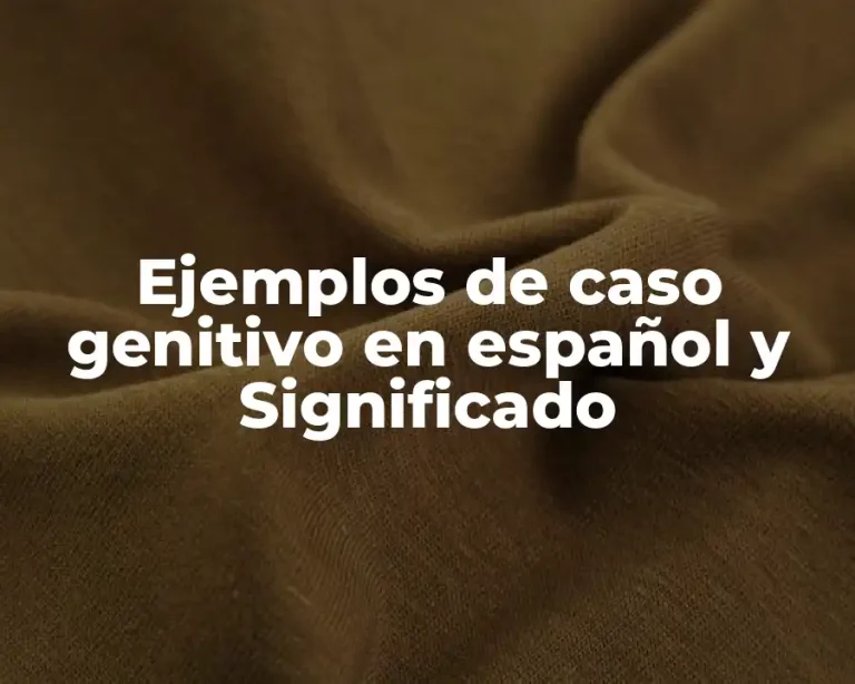 Ejemplos de caso genitivo en español y Significado