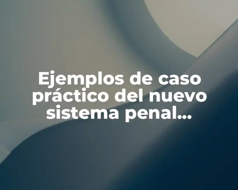 Ejemplos de caso práctico del nuevo sistema penal acusatorio