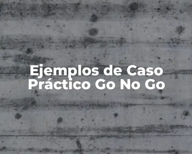 Ejemplos de Caso Práctico Go No Go
