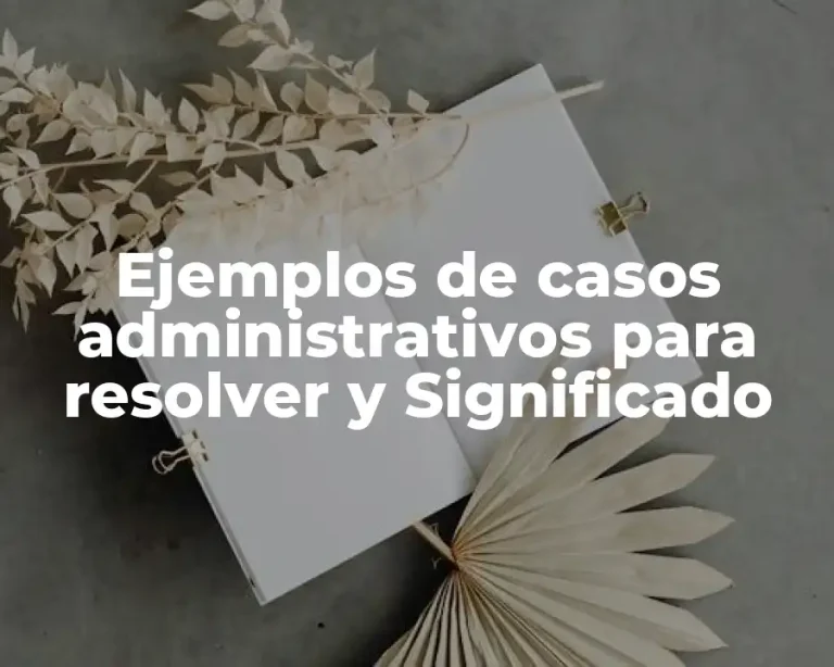 Ejemplos de casos administrativos para resolver y Significado