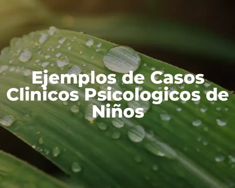 Ejemplos de Casos Clinicos Psicologicos de Niños