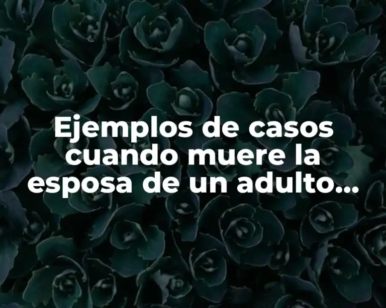 Ejemplos de casos cuando muere la esposa de un adulto mayor