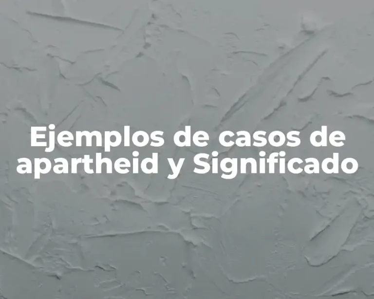 Ejemplos de casos de apartheid y Significado